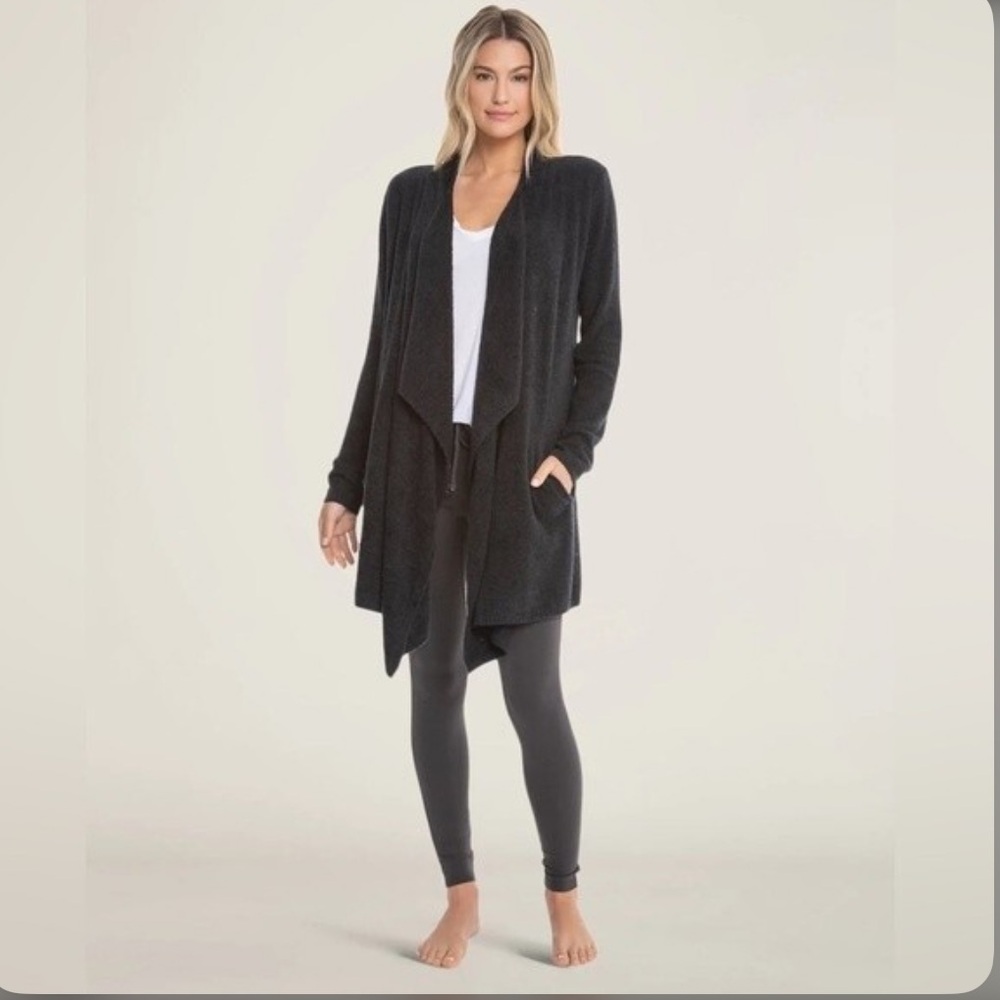 Barefoot Dreams Cozy Chic Lite Island‎ Drape Open-Front Women's Sweater Cardigan